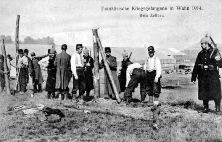 French prisoners at Wahn PoW Camp in 1914