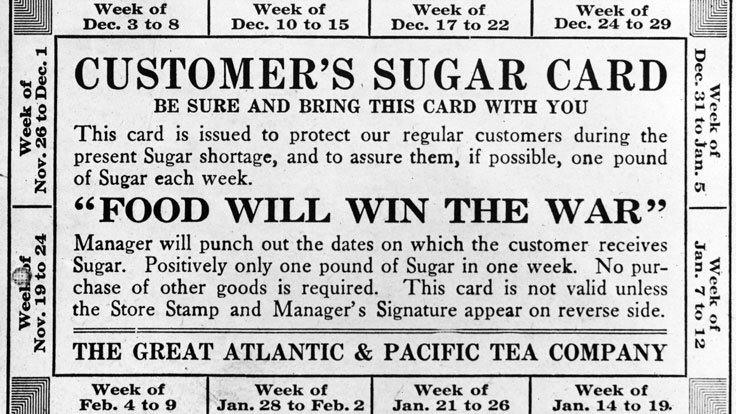 WW1 Sugar Card